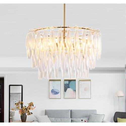 Postmodern crystal lamp modern minimalist living room lamp neo-classical round light luxury glass rod chandelier