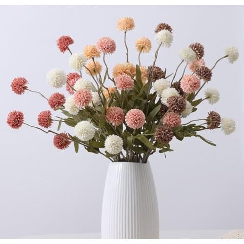 Artificial 5 Head Dandelion Home Wedding Living Room Decoration Simulation Flower Mini Dandelion Flower Table Vase Flower