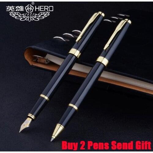 Classic Design Hero 1502 Sonnet Shape Metal Ink Fountain Pen Office Business Men Writing Pen Buy 2 Pens Send Gift