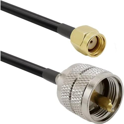 RP SMA Male to Handheld PL259 Male UHF Radio LMR195 Coaxial Low Loss Cable RP SMA to UHF Male Connector