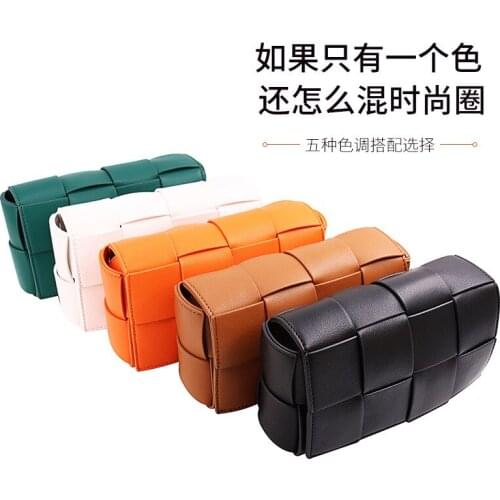 Korean Version of The Trend Woven Slant Zero Wallet Hand Bag Simple Casual Chain Card Wallet Leather Womens Wallet