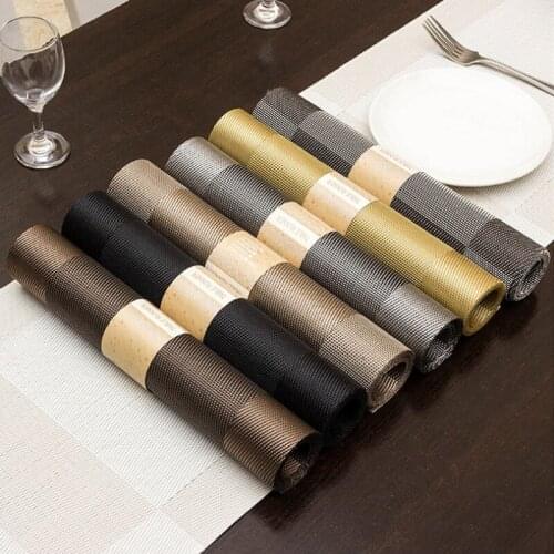 Placemat 30*180CM pvc Western food mat single frame fabric placemat Hotel Family No-clean placemat anti-skid insulation pad