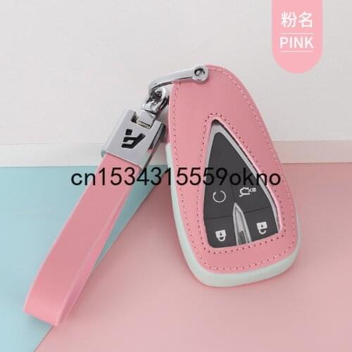 Leather Key Case For Changan X5 CS75 Plus Unit CS95 CS35 CS15 CS55 Smart Key Keyless Remote Entry Fob Case Cover