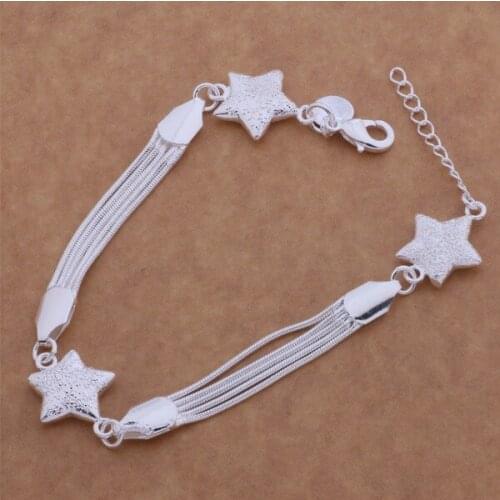 Beautiful fashionSilver plated charm Bracelet Gorgeous jewelry Tai chi hung pentagram /axfajoma cjralaya AH046