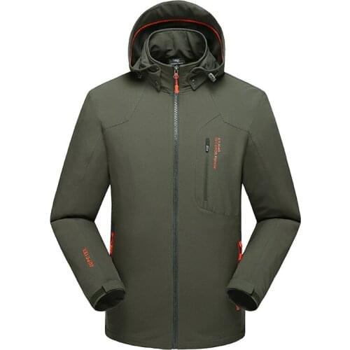Mens Jackets Mens Spring Autumn Windbreakers Jackets Casual Hooded Waterproof Windproof Trekking Jacket Coat Male Clothes 8XL