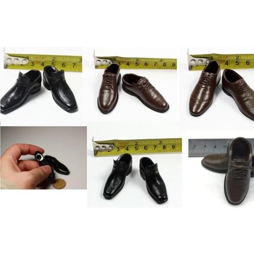 1/6 Male Black Leather Shoes Model for 12" Man Boy Toy Action Figure Body
