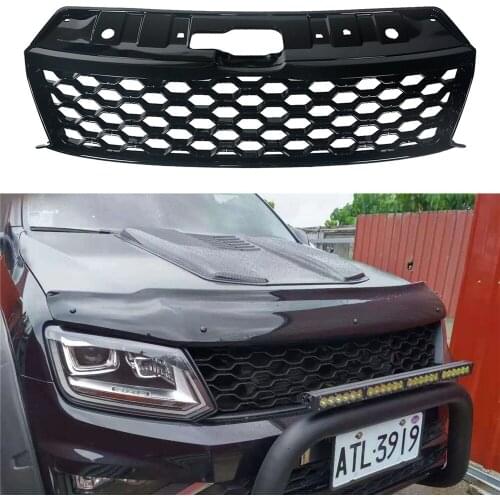For Amarok V6 Bumper Grilles For Amarok Aventura Exclusive V6 2016 2017 2018 2019 2020 ABS Front Racing Grills Grille For Trims