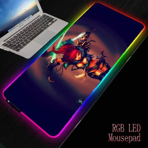 MRGBEST RGB Anime Demon Slayer Kimetsu No Yaiba Gaming Large Gamer Led Computer Big Mousepad Mat with Carpet for Keyboard Desk