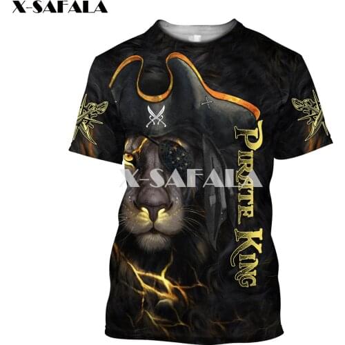 The King Lion Tattoo Art Men 3D Full Print T-shirts Summer Fashion Short Sleeve Tee Harajuku Punk Style Women/Unisex-3