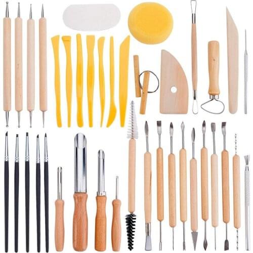 Clay 40 Pieces Set Multiple Tools Accessories DIY Handmade Crafts Materials Plasticene Brickearth Tools art supplies