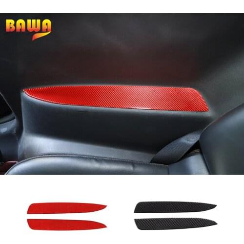 BAWA Car Stickers Carbon Fiber Car Rear Inner Armrest Panel Decoration Accessories for Chevrolet Camaro 2012-2015