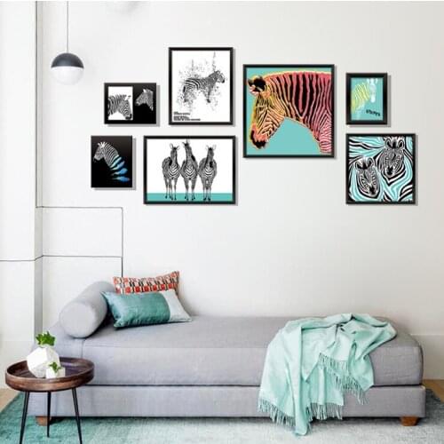 New Product 3D Zebra Wall Stickers Art Photo Frame Wall Stickers Study Dormitory Corridor Decoration Removable Stickers