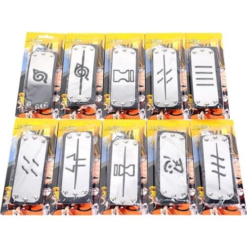 Pain Headband Series Metal Anime Cosplay Ninja Accessories Unisex Gift Itachi Kakashi Akatsuki Black Headwear Props Toy PVC Box