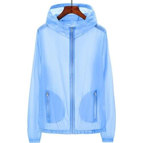 2020 Solid Running Tops UV Sun Protect ClothingTransparent Long Sleeve Jackets Light Weight Summer Beach Wear Sunscreen