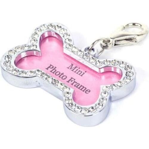 Personalized Bone Shape Pets ID Name Tag Address Pendant Dog Puppy Collar Pink Anti-Lost Card Pet Accessories