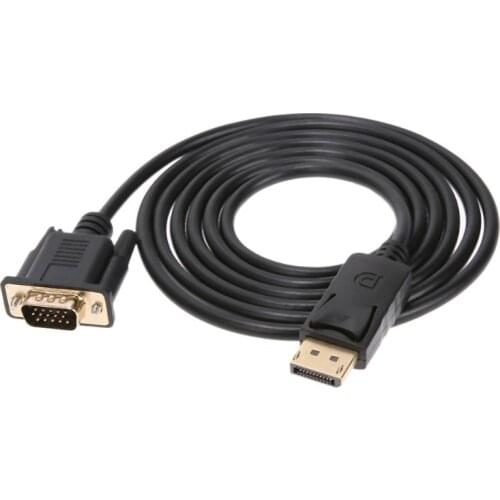 1.8m DisplayPort Male to VGA Male Adapter Converter Cable DP to VGA Audio Video Cord Wire Line for Computer Projector