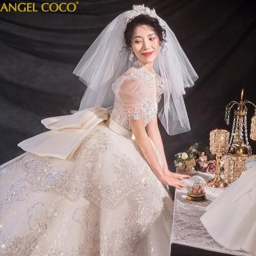 Maternity Dresses Crystal Champagne Luxury Wedding Gowns For Bride Dress Plus Size Dubai Saudi Arabia Celebrity Bridal Dress