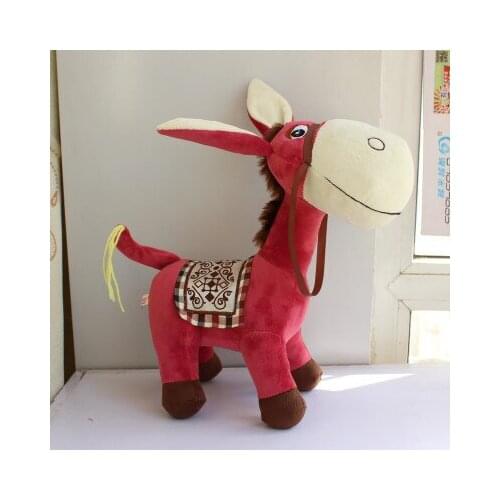 About 25cm red donkey plush toy doll birthday gift b0468