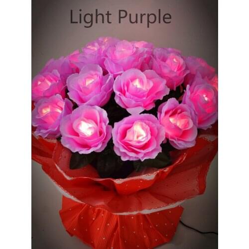 Valentine Gift Rose single branch LED decorative flower Light LED Rose Flower Light a Sweet Gift to your lovely girlfriend