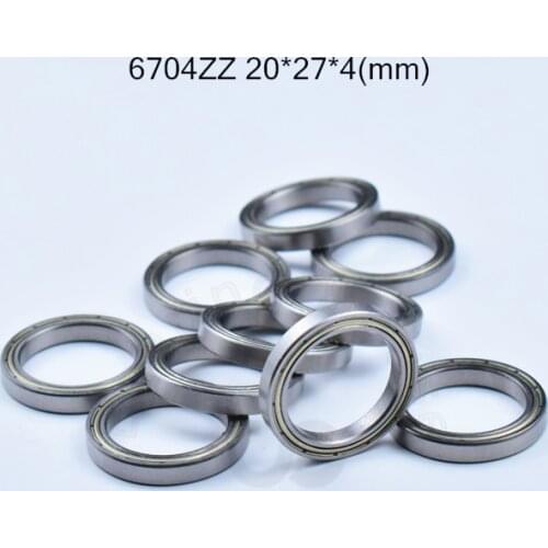 6704ZZ bearing 20*27*4(mm) 10pieces ABEC-5 6704 6704ZZ chrome steel deep groove bearing metal sealed bearing Thin wall bearing