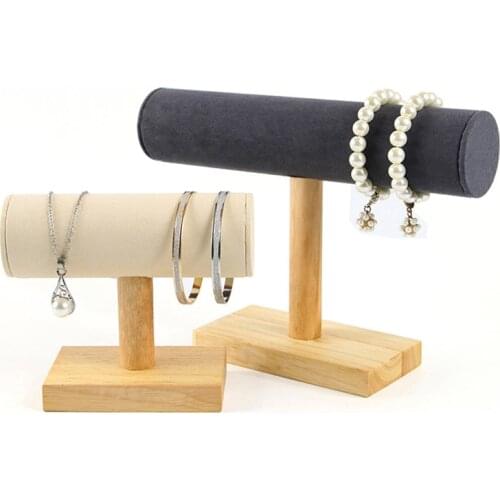Log jewelry display stand, bracelet / watch / necklace display support, simple jewelry storage rack, jewelry display props
