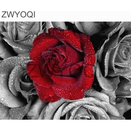 Full Square Diamond embroidery Cross stitch Red Waterdrop rose Full Round Diamond painting redrose DIY 3D Diamond mosaic rose