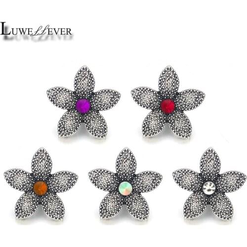 Hot Component w004 Crystal 18mm Metal Snap Button For Bracelet Necklace Interchangeable Jewelry Women Accessorie Findings