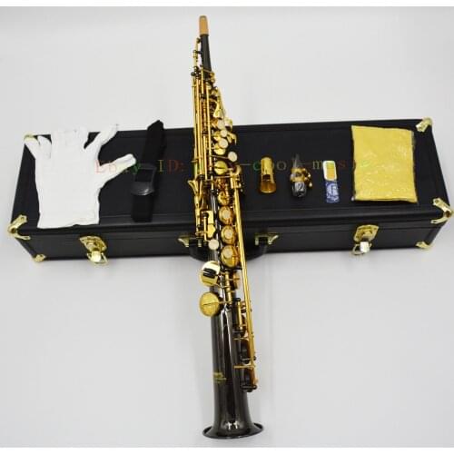 Professional soprano saxophone Black nickel with Gold keys