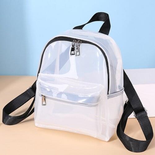 Fashion Women Backpack Transparent Versatile Student Bags High Quality Youth PVC Backpacks Spring New Fashion