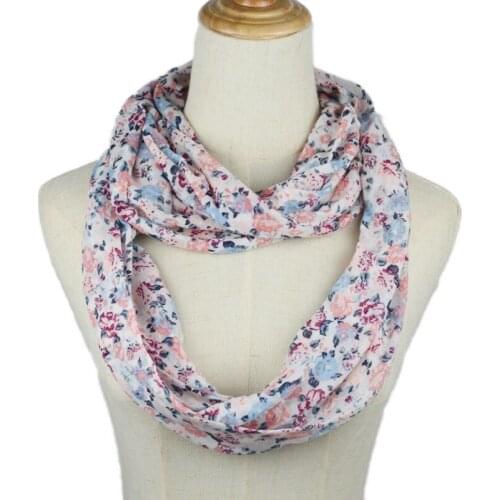2019 spring New Fashion women Pink flower Ring Scarf Infinity Loop Neckerchief Echarpe Foulard snood O scarves Size 160*50cm