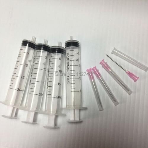 YOTAT 4*20ml syringes with needle for CISS or refillable cartridge suitable ink oil grease glue