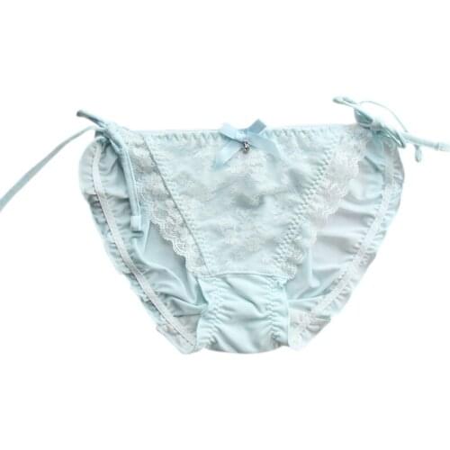 2022 New Girls Women Cute Lolita Kawaii Princess Panties Japan Fashion Lace Bow Pearls Underwear Sexy Brief AB088