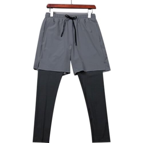 2020 Adult Tights New Fitness Pants Sweatpants Two Pieces Running Training Long Pants Sport Trousers For Men