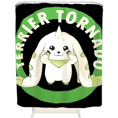 Cartoon Theme Bath Curtain with Hooks Rings Waterproof Fabric Shower Curtains Set for Student Dorm Toilet Door Bath Screens