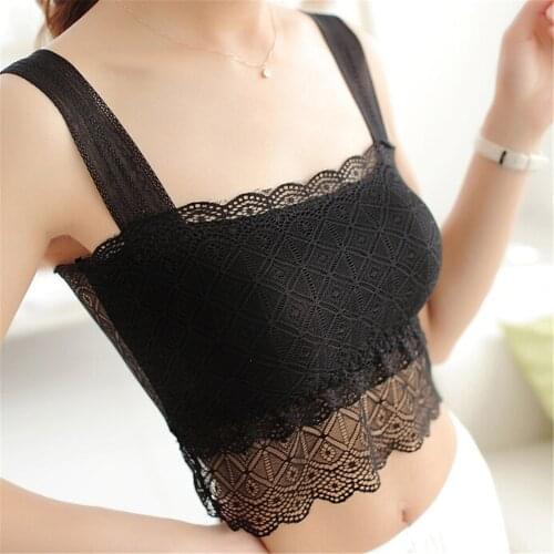 Women Summer Sexy Lace Tube Tops Camisole Bandeau Slim Sexy Girl Gifts Black White