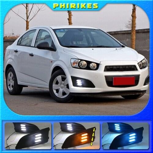 1 Set Car LED DRL Light Daytime Running Light Daylight With Turn Signal Lamp For Chevrolet Chevy AVEO Sonic 2011 2012 2013