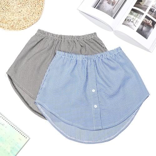 1PC Adjustable Fake Lower Sweep Stripe Layering Half-Length Underskirt Splitting a Version Detachable Fake Hem For Shirt Sweater