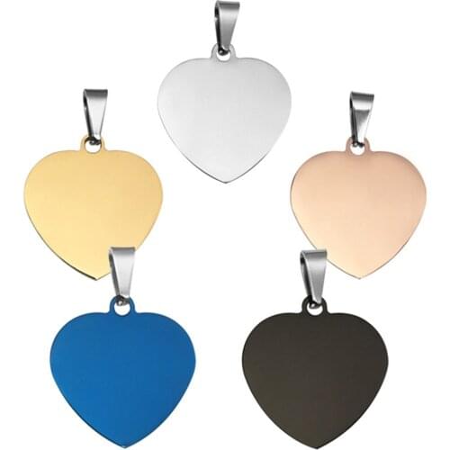 10 Pcs/Lot Personalized Pet ID Tag Blank Stainless Steel Jewelry Necklace Heart-Shaped Pendant Engraved Puppy Collar Accessories