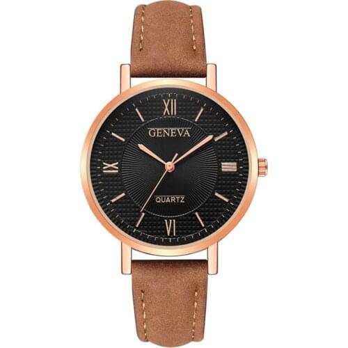 2020 Fashion Womens Watch Top Brand Lady Leather Strap Brown Retro Watches Quartz Clock Gift Reloj Mujer Montre Femme Zegarek