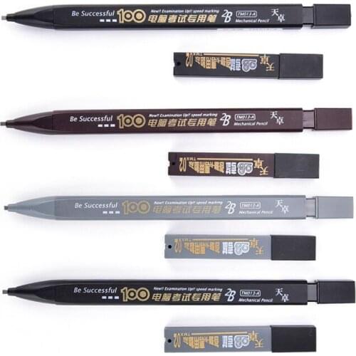 2B Set Pencil Mechanical Drawing Black Color Automatic Health Office Supplies