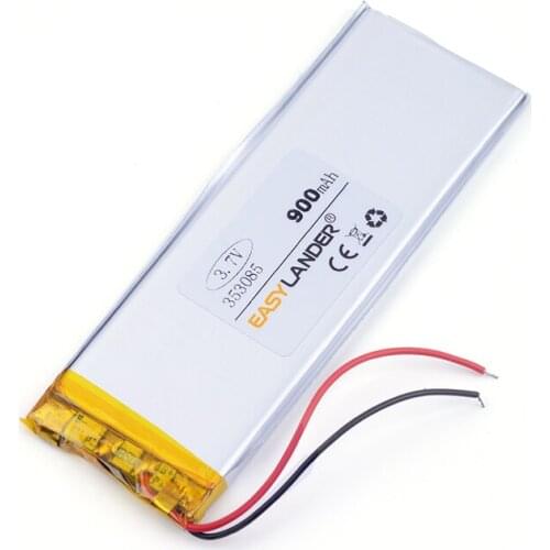 3.7v lithium ion rechargeable battery 353085 900mAh For Mp3 DVD PAD phone tablet pc power bank