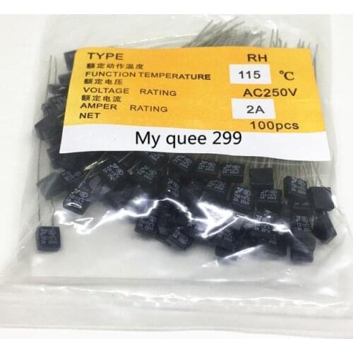 50pcs New RH 115 Degree Thermal Fuse 2A 250V