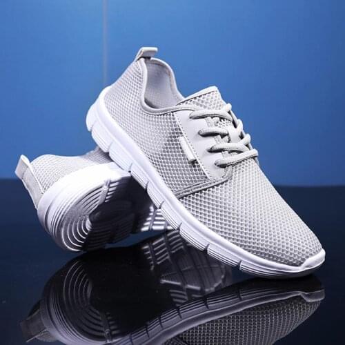 Big Size Summer Low Sneakers Men Running Shoes Man Sport Shoes for Mens Sports Shoes Gray Chaussures Homme Baskets Tennis E-596