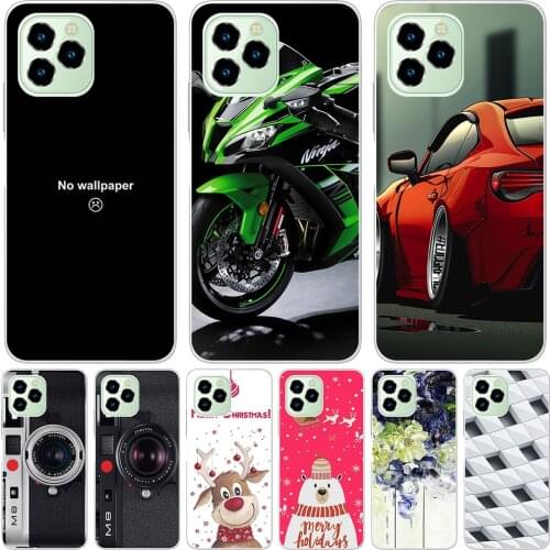 Phone Bags & Case For Oukitel C21 2020 / C21 Pro 2021 Cover Soft Silicone Fashion Marble Inkjet Painted Shell Capa