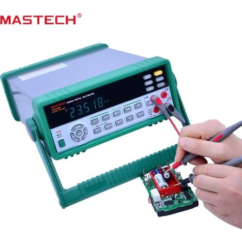 MASTECH MS8050 5 1/2 Bench Digital Multimeter True RMS 53K Counts 50M ohm resistor + 5000uF capacitor + frequency counter