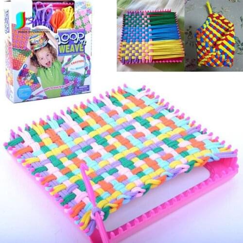Kindergarten Children Baby Handmade Diy Bag/cup Pads Tool Easy and Creative Plastic Knitting Machine Set S0352L