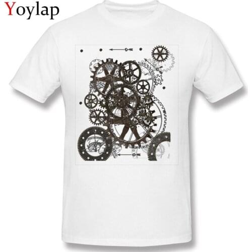 Prevalent Group T-Shirt O Neck 100% Cotton Steampunk Clockwork Male Tops Shirt Short Sleeve Summer/Fall Group Tee Shirt