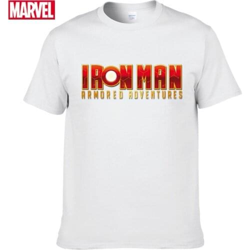 Marvel Iron Man Tshirts Men Tops Tshirt Movie Harajuku Graphic Tee Avengers Summer Plus Size T-shirts Pure Cotton Loose Tee #23