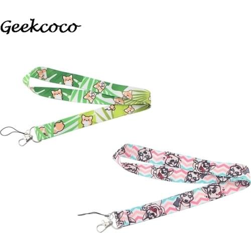 J1914 Cartoon Dog Pattern Neck Strap Lanyard for keys ID Card Gym Mobile Phone Straps USB badge holder DIY Hang Rope