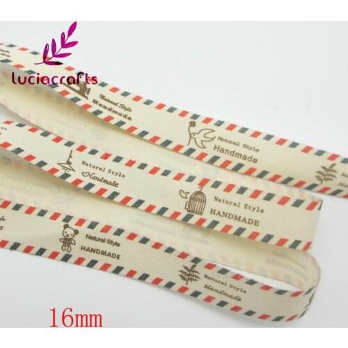 Lucia Crafts 5y/Lot Printed Ribbon DIY Sewing & Packing Accessories Q0402